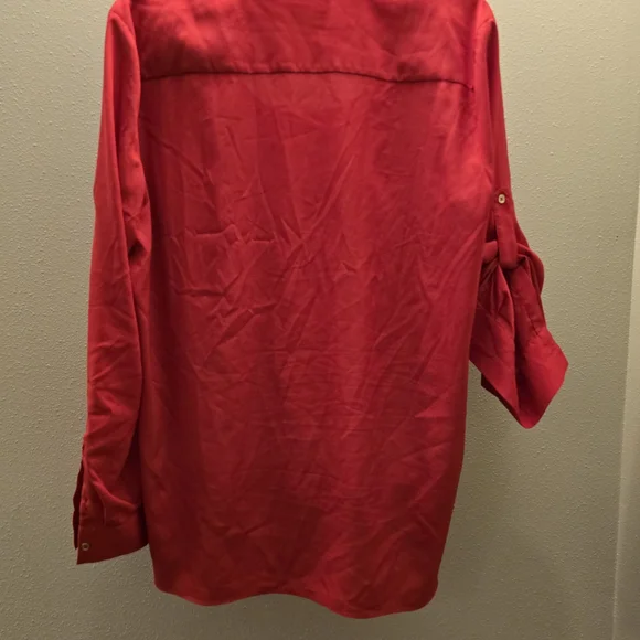 Calvin Klein Women's Red Drape Top - Picture 4 of 5